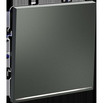 Проходной переключатель встраиваемый Voltum (Вольтум) S70 одноклавишный с подсветкой 10А, (титан) VLS010406