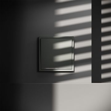 Проходной переключатель встраиваемый Voltum (Вольтум) S70 одноклавишный с подсветкой 10А, (титан) VLS010406