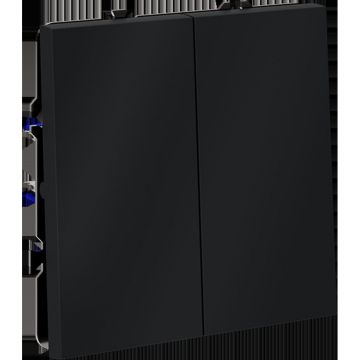 Выключатель встраиваемый Voltum S70 двухклавишный 10А, (графит) VLS020107