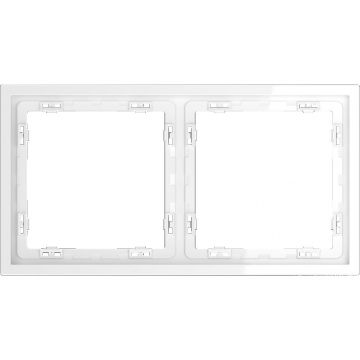 Рамка пластиковая Voltum (Вольтум) S70 на 2 поста, (белый глянцевый) VLS100201