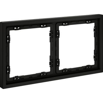 Рамка пластиковая Voltum (Вольтум) S70 на 2 поста, (черный матовый) VLS100208