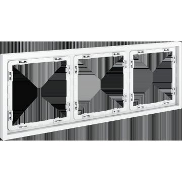 Рамка пластиковая Voltum (Вольтум) S70 на 3 поста, (белый матовый) VLS100302