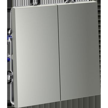 Выключатель встраиваемый Voltum S70 двухклавишный 10А, (сталь) VLS020105