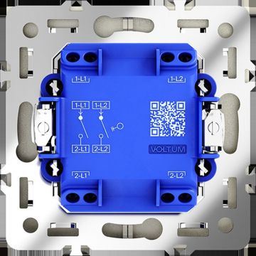 Выключатель встраиваемый Voltum S70 двухклавишный 10А, (сталь) VLS020105