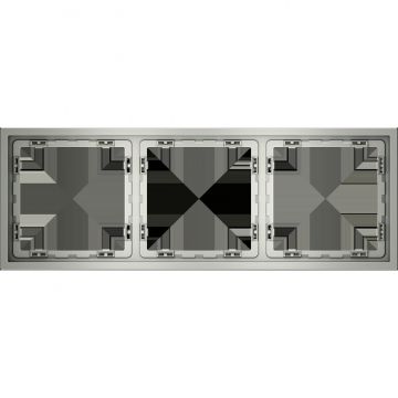 Рамка пластиковая Voltum (Вольтум) S70 на 3 поста, (сталь) VLS100305