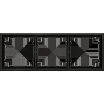 Рамка пластиковая Voltum (Вольтум) S70 на 3 поста, (черный матовый) VLS100308