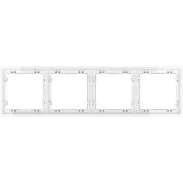 Рамка пластиковая Voltum (Вольтум) S70 на 4 поста, (белый глянцевый) VLS100401