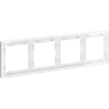 Рамка пластиковая Voltum (Вольтум) S70 на 4 поста, (белый глянцевый) VLS100401