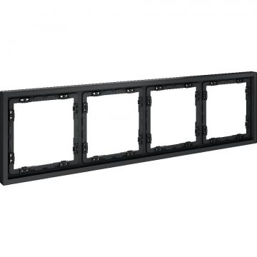 Рамка пластиковая Voltum (Вольтум) S70 на 4 поста, (графит) VLS100407