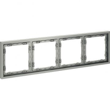 Рамка пластиковая Voltum (Вольтум) S70 на 4 поста, (сталь) VLS100405