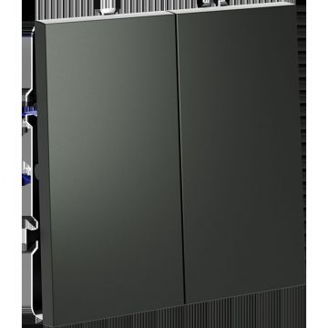Выключатель встраиваемый Voltum S70 двухклавишный 10А, (титан) VLS020106