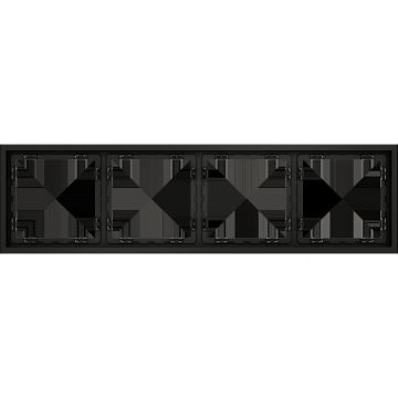 Рамка пластиковая Voltum (Вольтум) S70 на 4 поста, (черный матовый) VLS100408