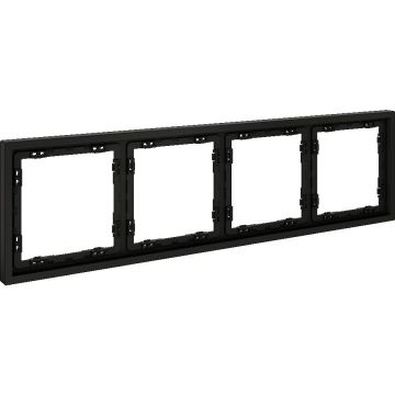 Рамка пластиковая Voltum (Вольтум) S70 на 4 поста, (черный матовый) VLS100408
