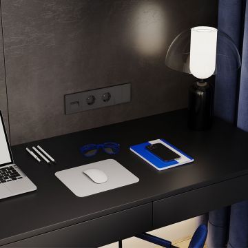 Рамка пластиковая Voltum (Вольтум) S70 на 4 поста, (черный матовый) VLS100408