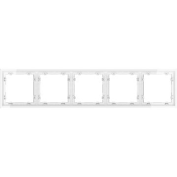 Рамка пластиковая Voltum (Вольтум) S70 на 5 постов, (белый глянцевый) VLS100501