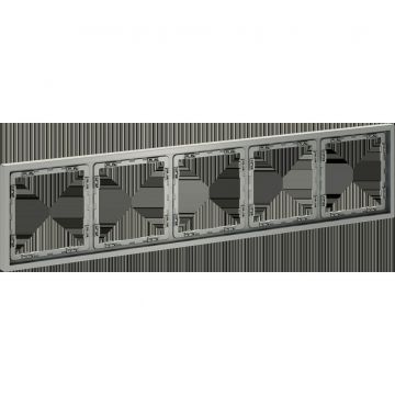 Рамка пластиковая Voltum (Вольтум) S70 на 5 постов, (сталь) VLS100505