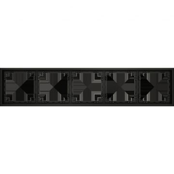 Рамка пластиковая Voltum (Вольтум) S70 на 5 постов, (черный матовый) VLS100508