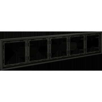 Рамка пластиковая Voltum (Вольтум) S70 на 5 постов, (черный матовый) VLS100508