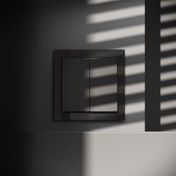 Выключатель встраиваемый Voltum (Вольтум) S70 двухклавишный 10А, (черный матовый) VLS020108