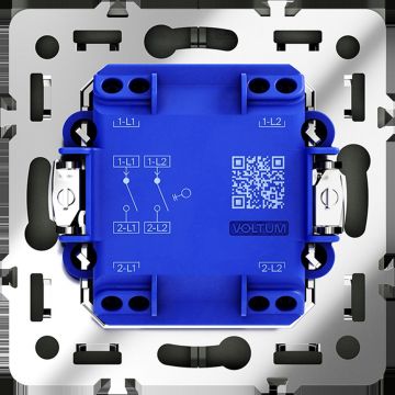 Выключатель встраиваемый Voltum (Вольтум) S70 двухклавишный 10А, (черный матовый) VLS020108
