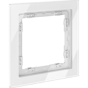 Рамка стеклянная Voltum (Вольтум) S70 на 1 пост, (белый, стекло) VLS110101