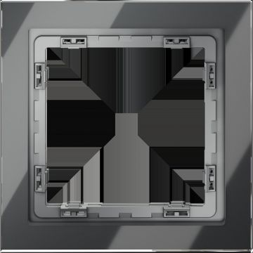 Рамка стеклянная Voltum (Вольтум) S70 на 1 пост, (графит, стекло) VLS110107