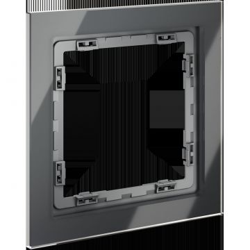 Рамка стеклянная Voltum (Вольтум) S70 на 1 пост, (графит, стекло) VLS110107