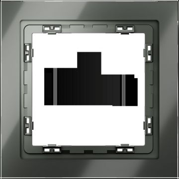 Рамка стеклянная Voltum (Вольтум) S70 на 1 пост, (титан, стекло) VLS110106