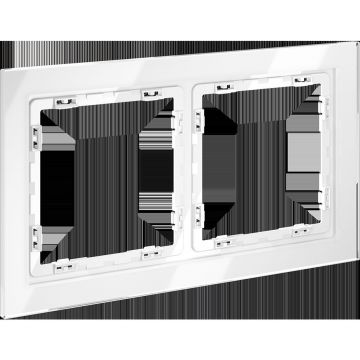 Рамка стеклянная Voltum (Вольтум) S70 на 2 поста, (белый, стекло) VLS110201