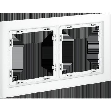 Рамка стеклянная Voltum (Вольтум) S70 на 2 поста, (белый,матовый,стекло) VLS110202