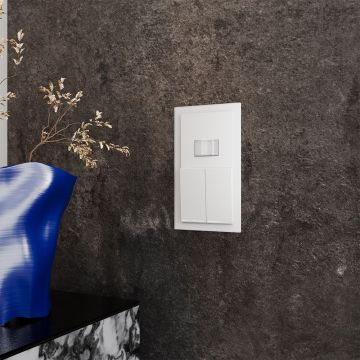 Рамка стеклянная Voltum (Вольтум) S70 на 2 поста, (белый,матовый,стекло) VLS110202