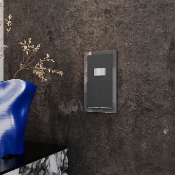 Рамка стеклянная Voltum (Вольтум) S70 на 2 поста, (графит, стекло) VLS110207