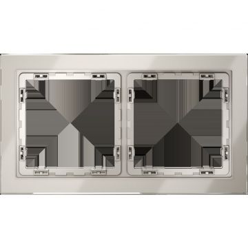 Рамка стеклянная Voltum (Вольтум) S70 на 2 поста, (кашемир, стекло) VLS110203