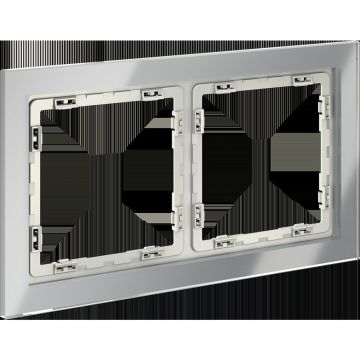 Рамка стеклянная Voltum (Вольтум) S70 на 2 поста, (сталь, стекло) VLS110205