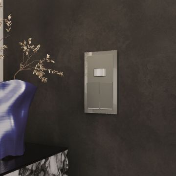 Рамка стеклянная Voltum (Вольтум) S70 на 2 поста, (титан, стекло) VLS110206