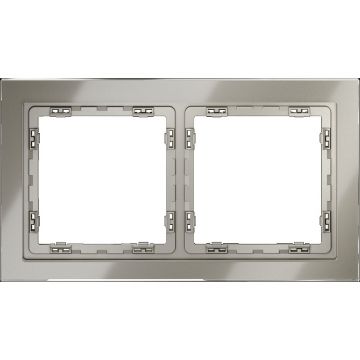 Рамка стеклянная Voltum (Вольтум) S70 на 2 поста, (шелк, стекло) VLS110204