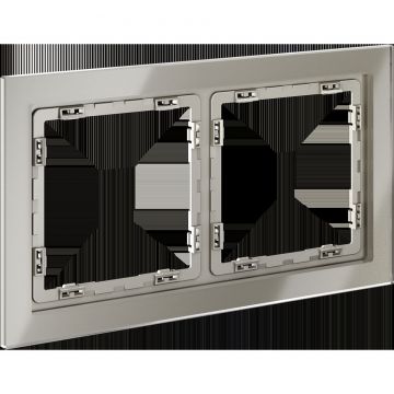 Рамка стеклянная Voltum (Вольтум) S70 на 2 поста, (шелк, стекло) VLS110204