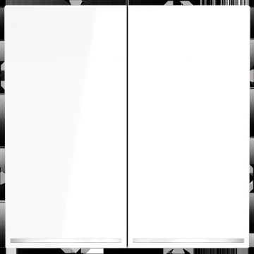 Выключатель встраиваемый Voltum (Вольтум) S70 двухклавишный с подсветкой 10А, (белый глянцевый) VLS020201