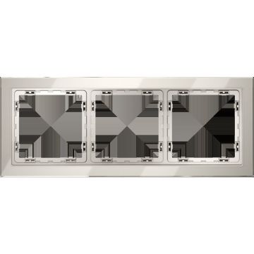 Рамка стеклянная Voltum (Вольтум) S70 на 3 поста, (кашемир, стекло) VLS110303