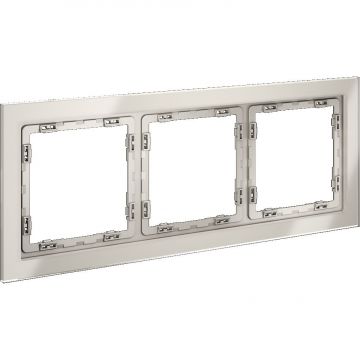 Рамка стеклянная Voltum (Вольтум) S70 на 3 поста, (кашемир, стекло) VLS110303