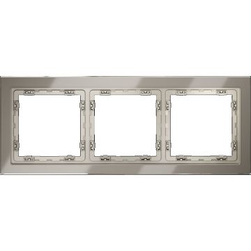 Рамка стеклянная Voltum (Вольтум) S70 на 3 поста, (шелк, стекло) VLS110304