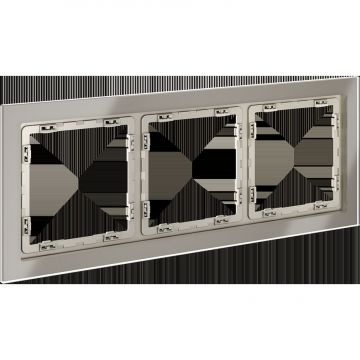 Рамка стеклянная Voltum (Вольтум) S70 на 3 поста, (шелк, стекло) VLS110304