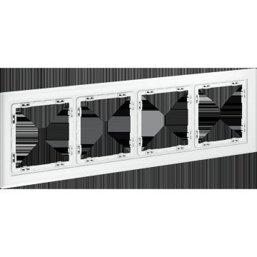 Рамка стеклянная Voltum (Вольтум) S70 на 4 поста, (белый,матовый,стекло) VLS110402