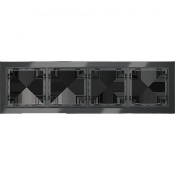 Рамка стеклянная Voltum (Вольтум) S70 на 4 поста, (графит, стекло) VLS110407