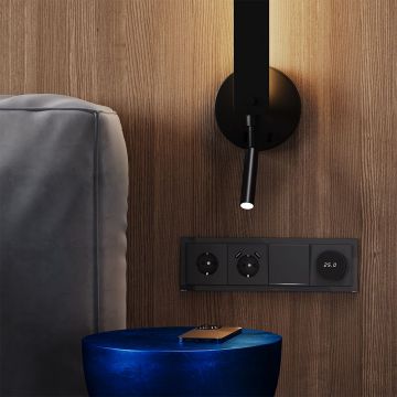 Рамка стеклянная Voltum (Вольтум) S70 на 4 поста, (графит, стекло) VLS110407