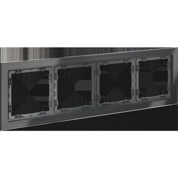 Рамка стеклянная Voltum (Вольтум) S70 на 4 поста, (графит, стекло) VLS110407
