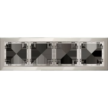 Рамка стеклянная Voltum (Вольтум) S70 на 4 поста, (кашемир, стекло) VLS110403