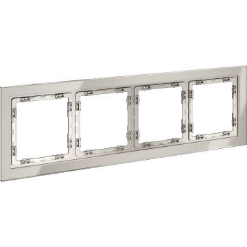 Рамка стеклянная Voltum (Вольтум) S70 на 4 поста, (кашемир, стекло) VLS110403