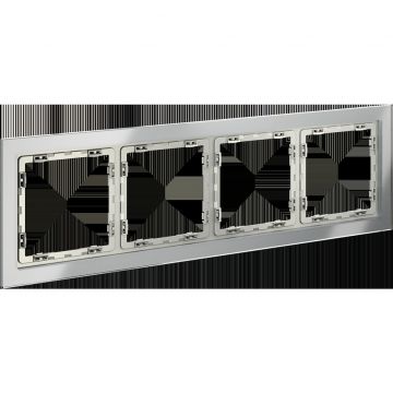 Рамка стеклянная Voltum (Вольтум) S70 на 4 поста, (сталь, стекло) VLS110405