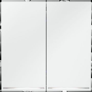 Выключатель встраиваемый Voltum (Вольтум) S70 двухклавишный с подсветкой 10А, (белый матовый) VLS020202